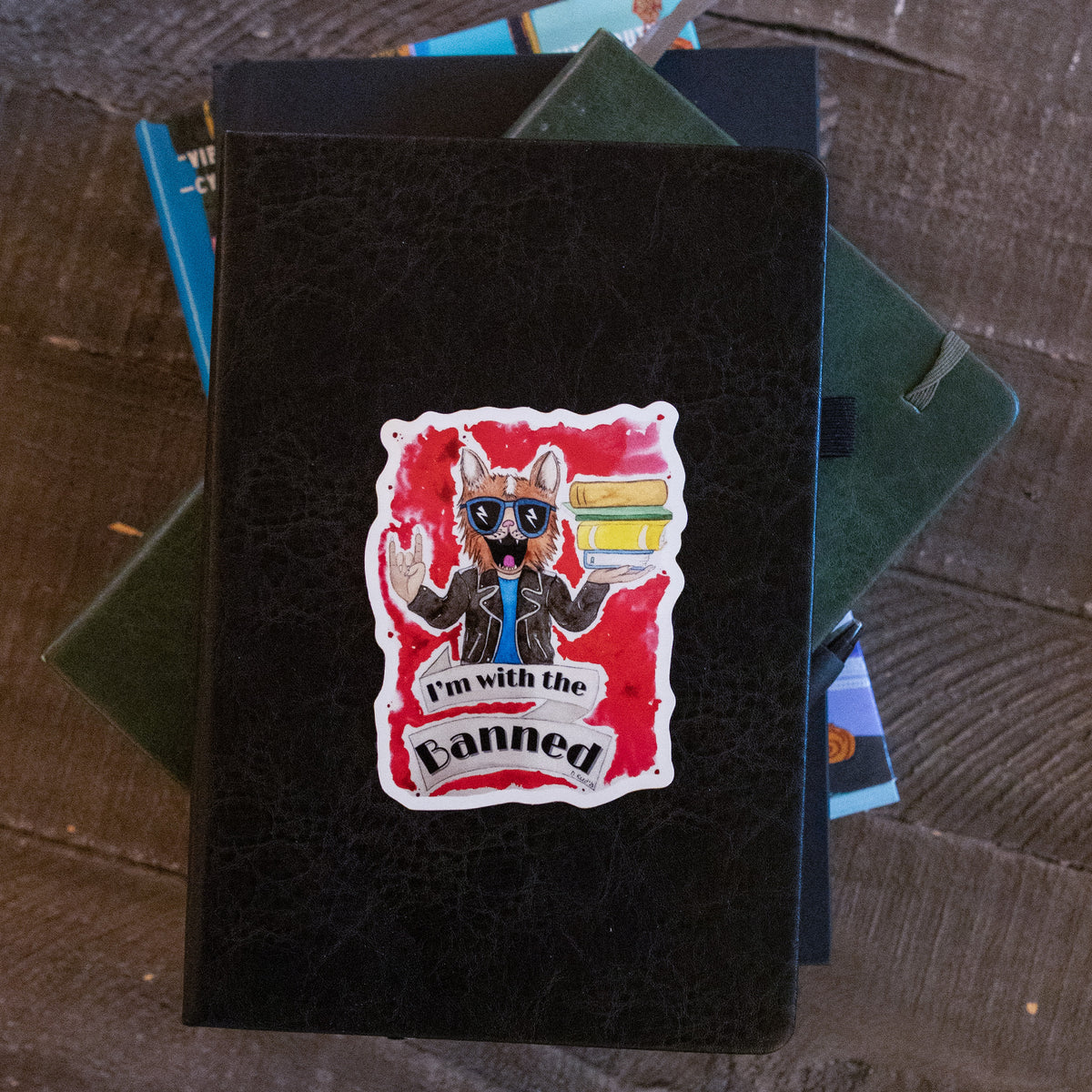 “I’m With the Banned” Book Lover Sticker – Waterproof Vinyl Bookish Sticker