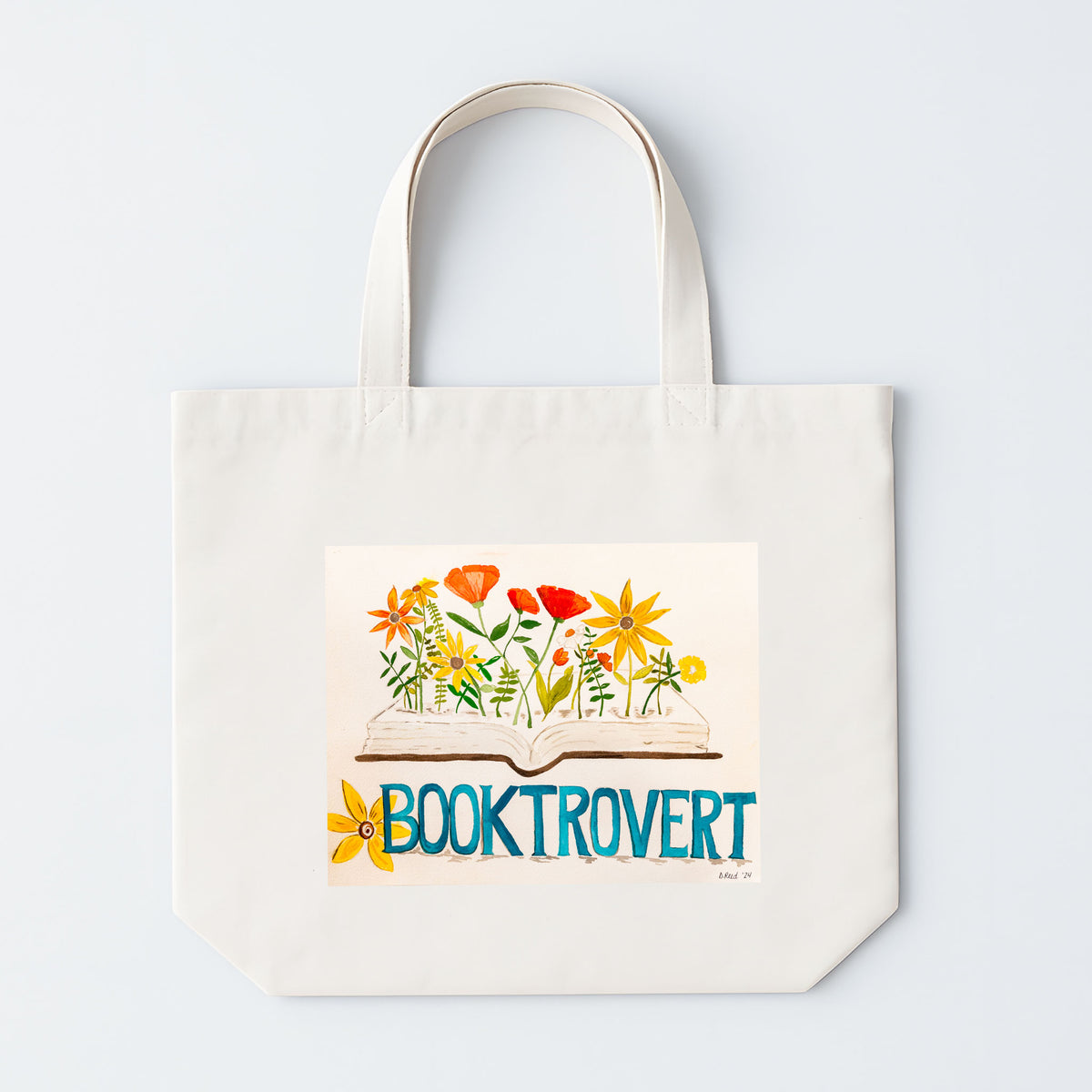 “Booktrovert” Reusable Canvas Tote