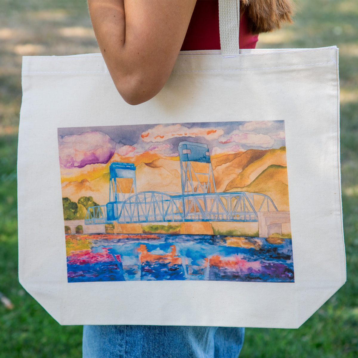 Blue Bridge Reusable Canvas Tote