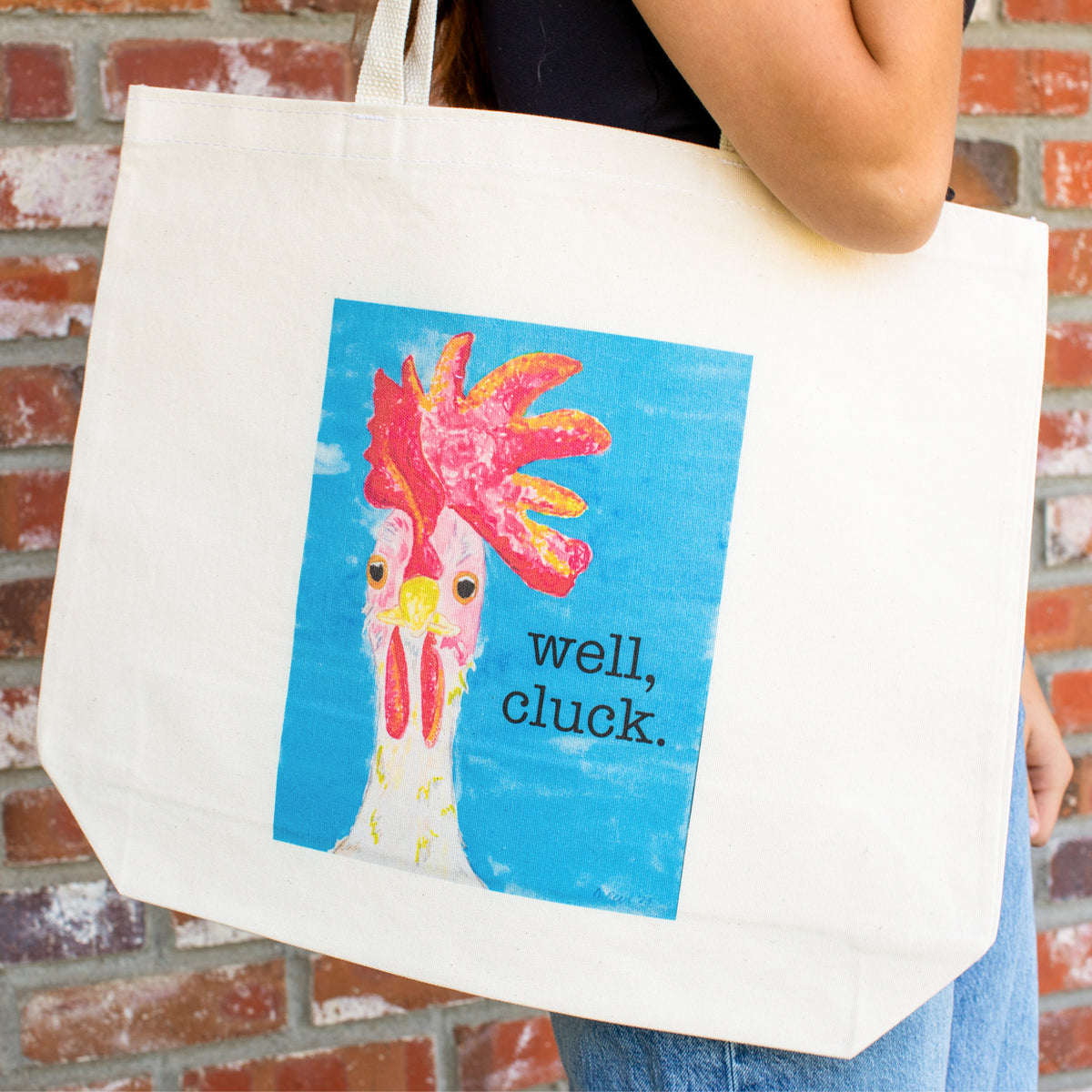 “Well, Cluck.” Reusable Canvas Tote