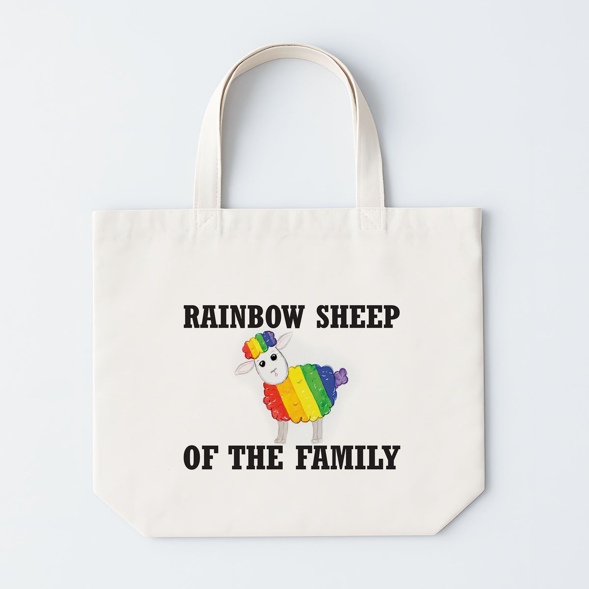 “Rainbow Sheep of the Family” Reusable Canvas Tote