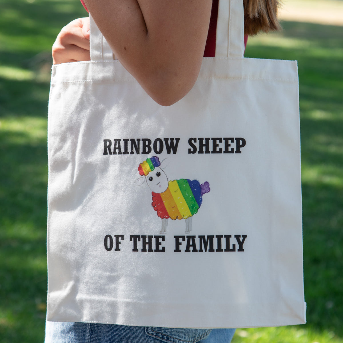 “Rainbow Sheep of the Family” Reusable Canvas Tote
